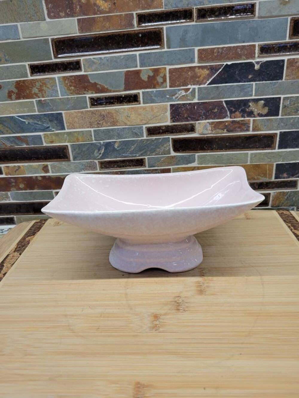Vintage McCoy Pottery Planter 924 Pink White Mottled Mid Century Modern Dish